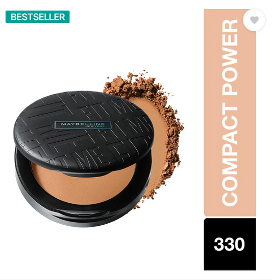 MAYBELLINE NEW YORK Fit Me Matte + Poreless Powder|16H Oil Control with SPF 32|Matte Finish Compact  (330, Toffee, 6 g)