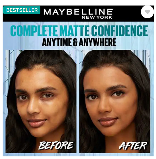 MAYBELLINE NEW YORK Fit Me Matte + Poreless Powder|16H Oil Control with SPF 32|Matte Finish Compact  (330, Toffee, 6 g)