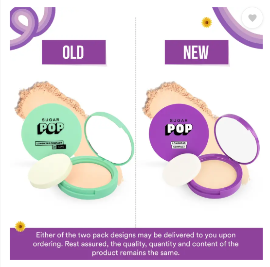 SUGAR POP Longwear Compact 01 Sand | UV Protection | Pore Minimizing | Medium Coverage Compact  (Sand, 9 g)