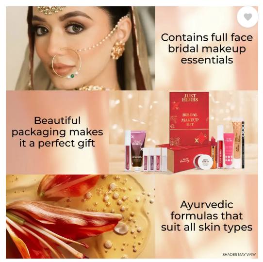 Just Herbs Bridal Makeup Kit Perfect Gifting Combo Set for Women Bridal Party