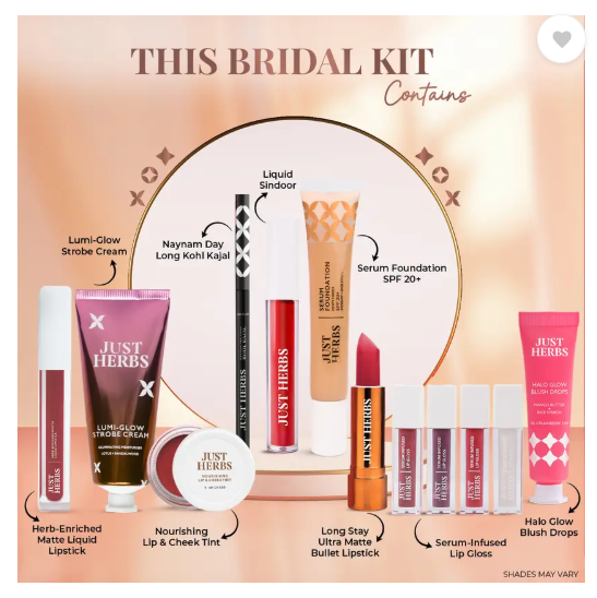 Just Herbs Bridal Makeup Kit Perfect Gifting Combo Set for Women Bridal Party