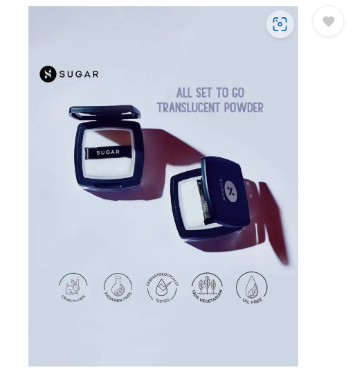 SUGAR Cosmetics All Set To Go Translucent Powder Compact  (Translucent Powder, 7 g)