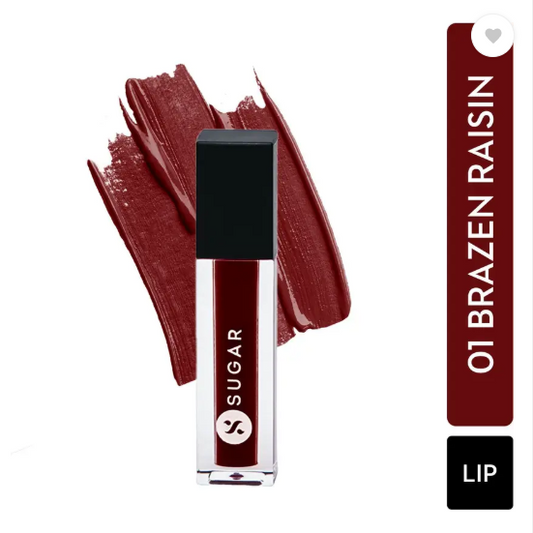 SUGAR Cosmetics Smudge Me Not Mini Liquid Matte Lipstick,Transferproof & Enriched with Vitamin E  (01 Brazen Raisin, 1.1 g)