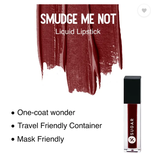 SUGAR Cosmetics Smudge Me Not Mini Liquid Matte Lipstick,Transferproof & Enriched with Vitamin E  (01 Brazen Raisin, 1.1 g)