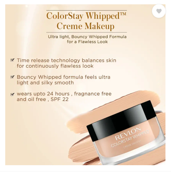 Revlon Colorstay Whipeed Cr�me Makeup Foundation  (Natural Ochre - 180, 23.7 ml)