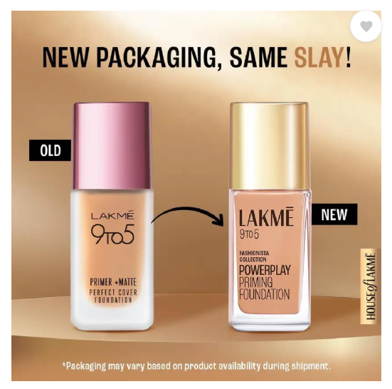 Lakmé 9to5 Powerplay Priming Foundation, Built in Primer, SPF 20 Foundation  (Neutral Chestnut, 25 ml)