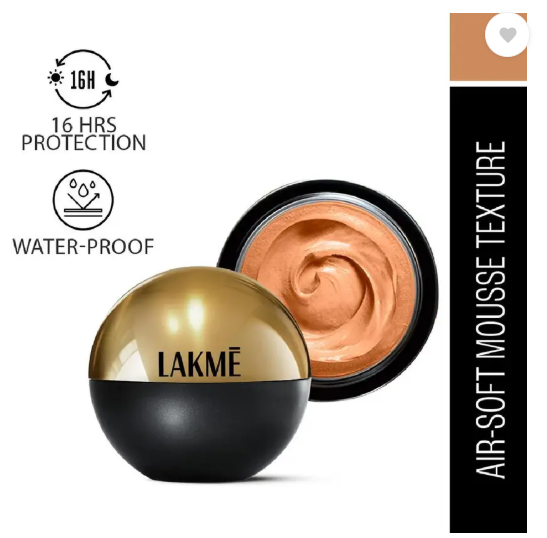 Lakmé Skin Natural Mousse SPF8 Foundation  (Golden Sand, 25 g)