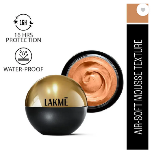 Lakmé Skin Natural Mousse SPF8 Foundation  (Golden Sand, 25 g)
