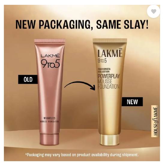 Lakmé 9 to 5 Weightless Mousse Foundation  (04 Rose Honey, 25 g)