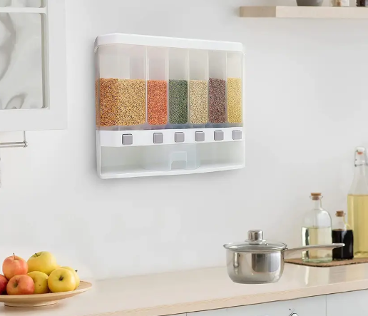 6 Grid Dry Food Dispenser Food Storage Containers
