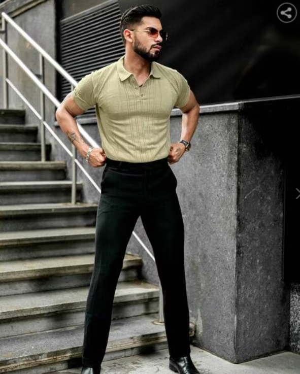 MANIAC Men Slim Fit Polo T-Shirt